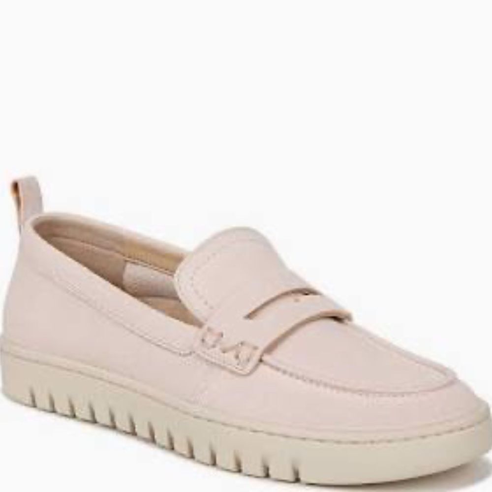 Vionic Uptown Pale Blush Pink Suede Penny Loafers Sz 7.5